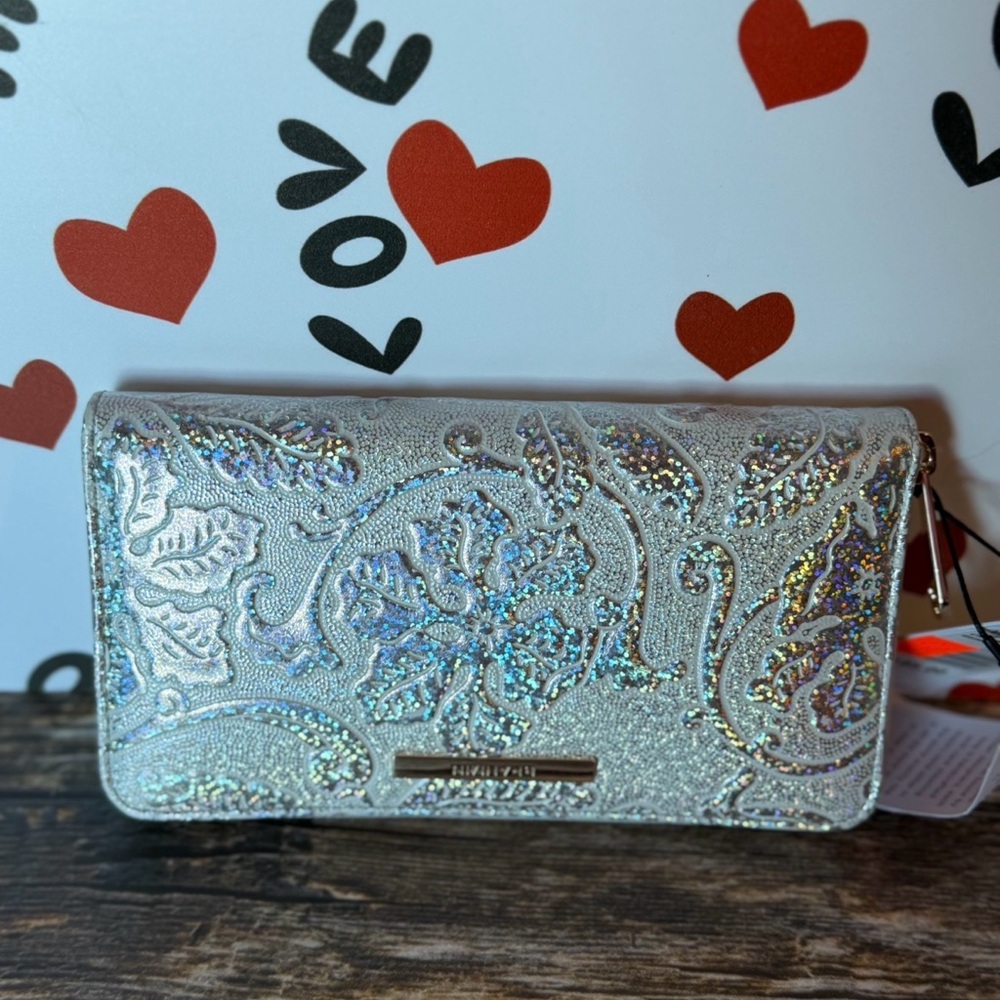 Brahmin Chrome Estonia SURI Wallet Holographic Silver Chrome Sparkle NWT FIRM - Picture 6 of 11
